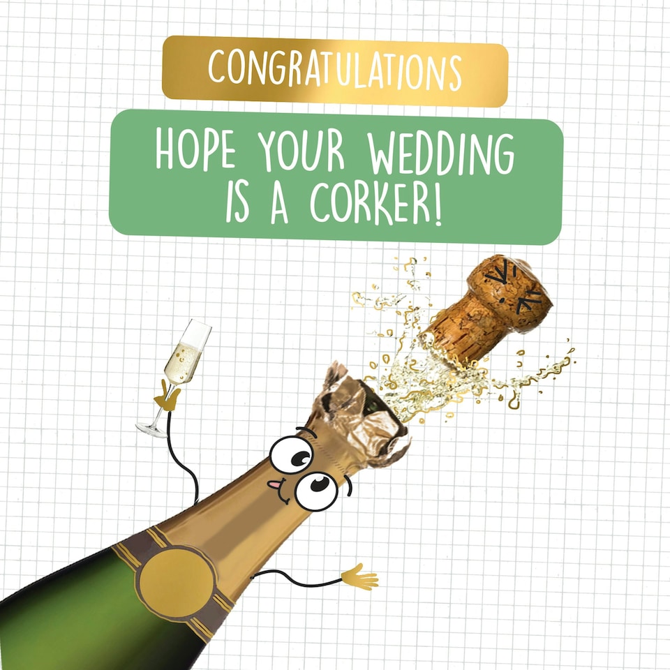 image 1 of Hope Your Wedding Is A Corker! - Funny Wedding Card