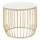 image 1 of Interiors by Premier White Marble Top Coffee Table, Gold Finished Open Frame Marble Coffee Table, Hallway Console Table for Home White