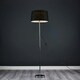 image 3 of ValueLights Charlie Chrome Floor Lamp Black Doretta Shade 