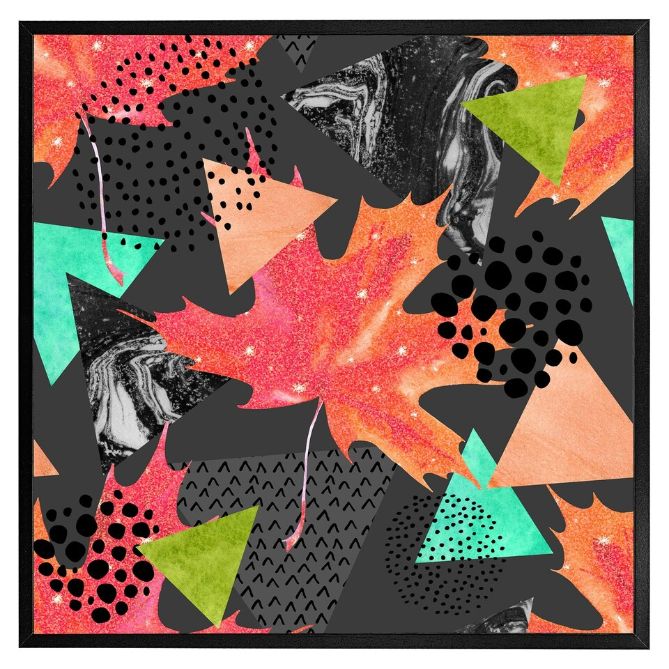 image 1 of Maple leaf geometrics (Picutre Frame) Brown | Oak | XL