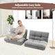image 10 of COSTWAY 2 Seat Memory Foam Sleeper Couch Convertible Loveseat Sofa Bed Grey