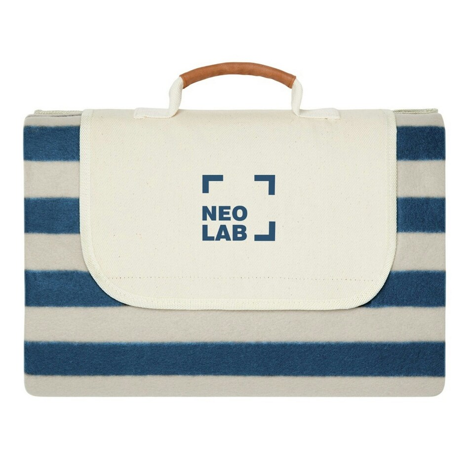 image 1 of Vinga Alba RPET Striped Picnic Blanket - Navy - 0.5cm x 200cm x 150cm | Blue | 0.5cm x 200cm x 150cm