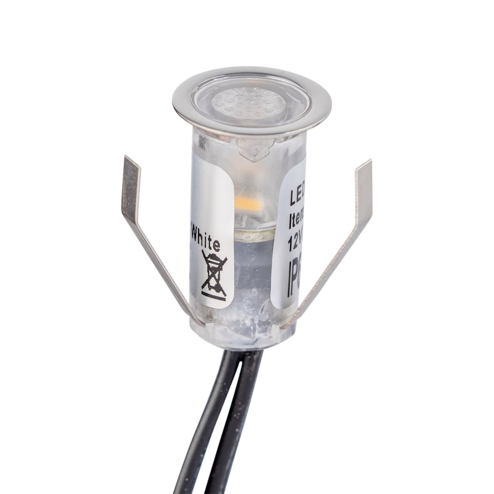 image 1 of Set of 20 - 15mm IP67 Colour Changing LED Decking Kit with Photocell | Chrome | Clear | 20