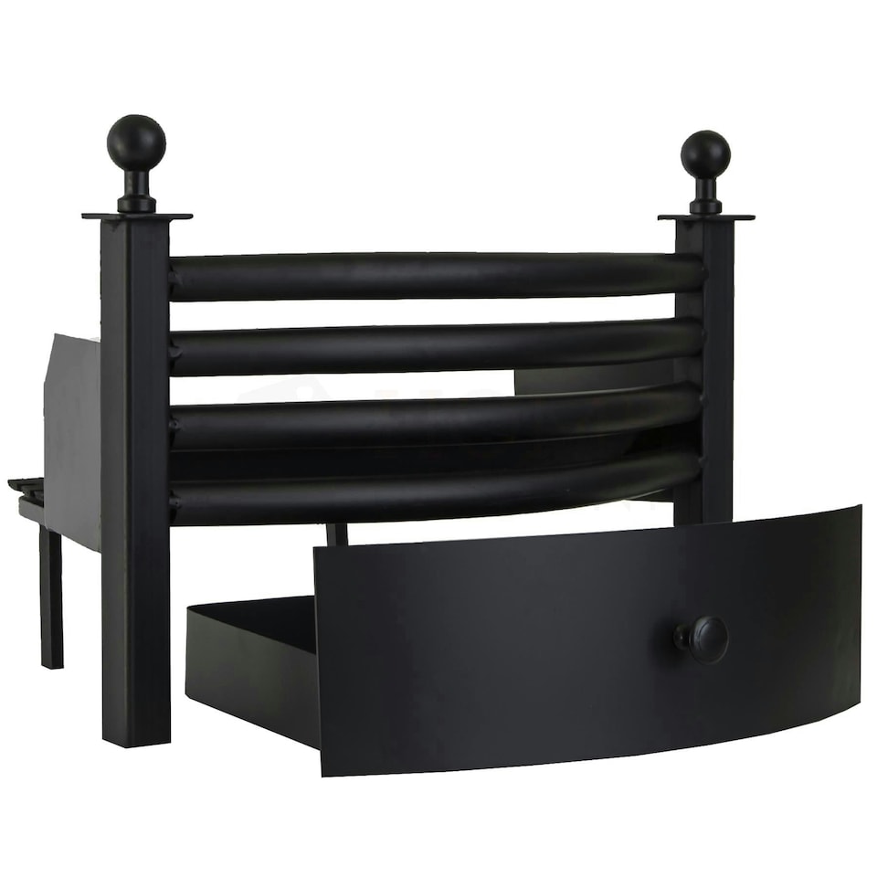 image 1 of Fire Vida Laxton Front Grate Solid Fuel Coal Wood Log Burner Fireside Fireplace Accessory, Black