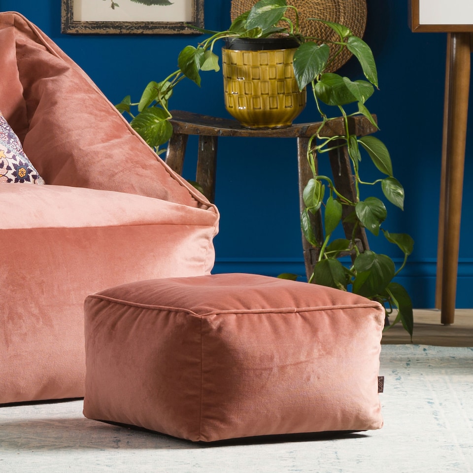 image 1 of Amara Velvet Bean Bag Pouffe Dusk Pink | Pink | Dusk Pink | 1