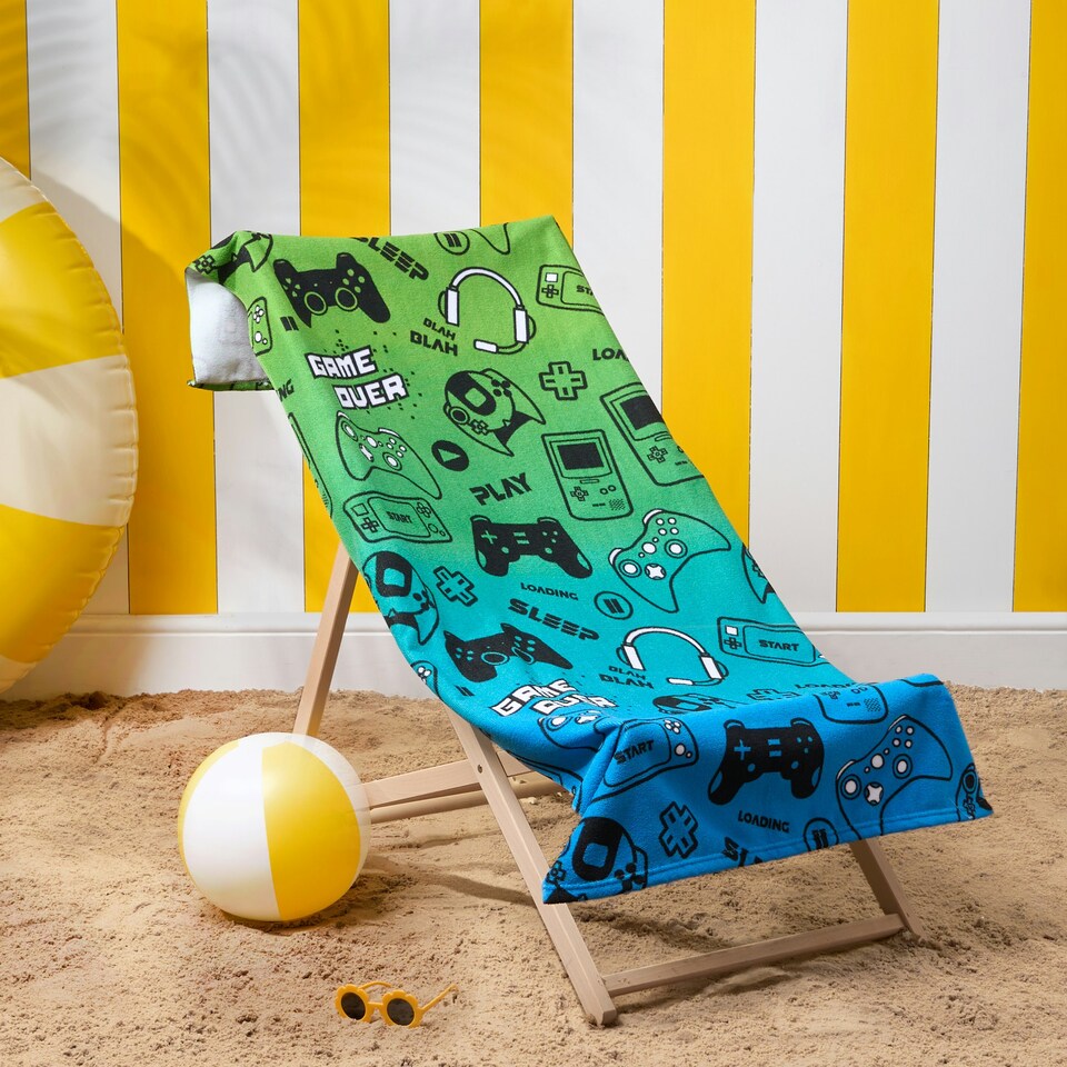 image 1 of OHS Gaming Ombre Soft Absorbent Quick Drying Travel Holiday Summer Beach Bath Towel Green