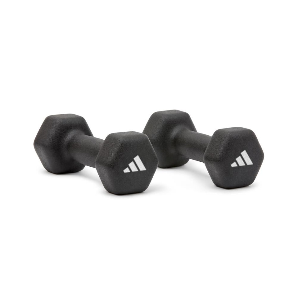 image 1 of Adidas 2kg Neoprene Dumbbell Pair, Hexagonal Non-Roll Design, Black | Black | BLACK | adult