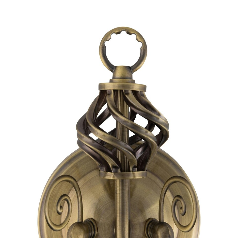 image 1 of Set of 2 Barley Twist - Antique Brass Wall Lights Bronze