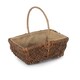 image 1 of Medium Rectangular Unpeeled Willow Garden Trug With Hessian Lining | Brown | Brown | Medium