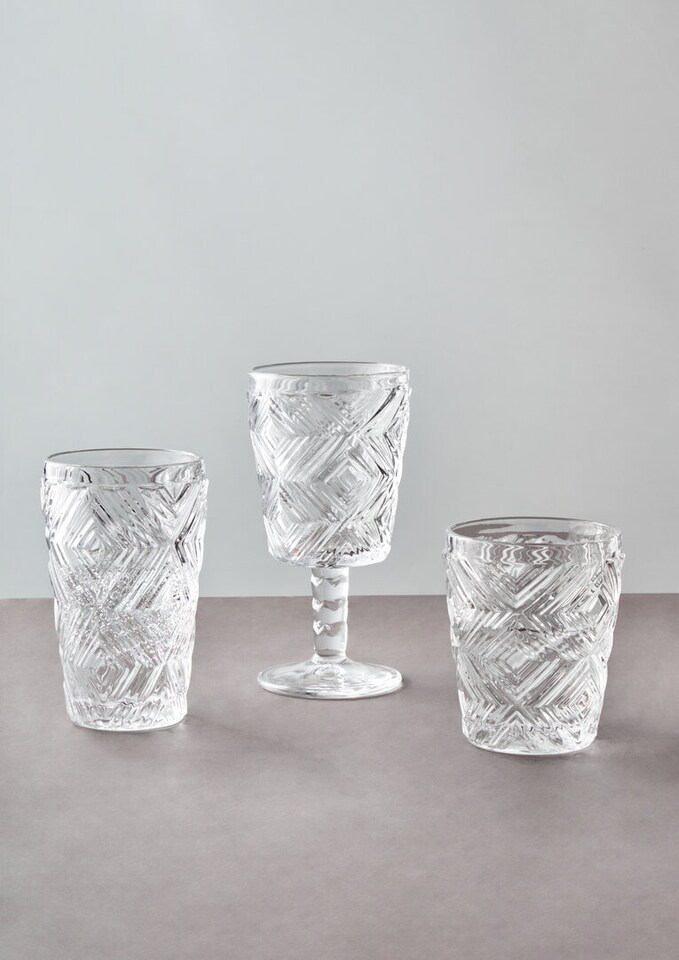 image 1 of Fleur Set Of Four Clear Wine Glasses