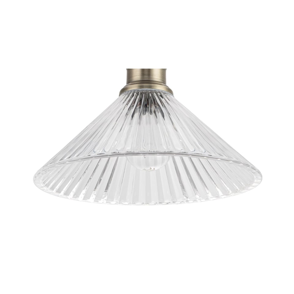 image 1 of COSYLYTE Bowley Bathroom Light Classic Ribbed Glass Ceiling Flush Light - Matt Black | Gold | 1