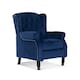 image 1 of Velvet Blue Marianna Manual Recliner Wingback Chair