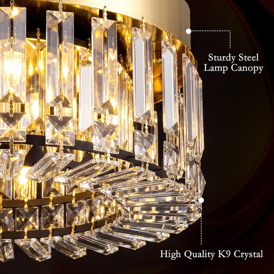 image 1 of HOMCOM Crystal Ceiling Light with 160 Crystal Pendants