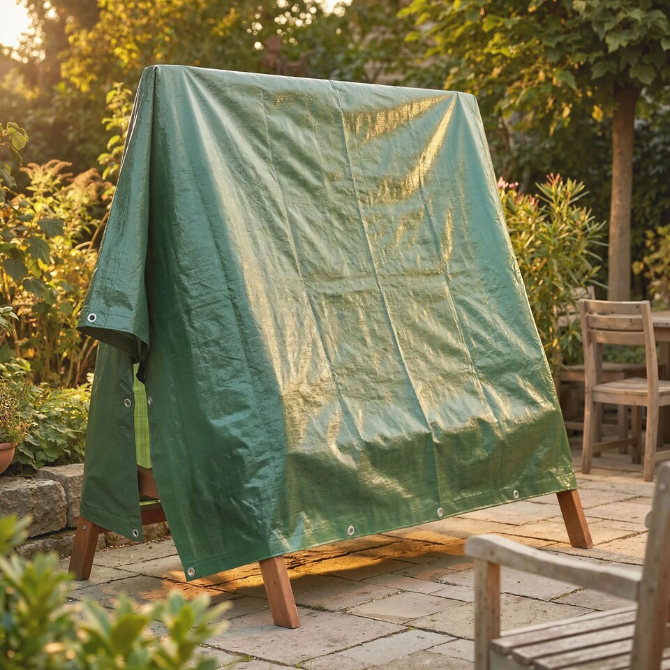 image 1 of Outsunny 3 x 4m Waterproof Tarpaulin, 90GSM Tear-Resistant PE Tarp | Green | Green | 300 x 400 cm