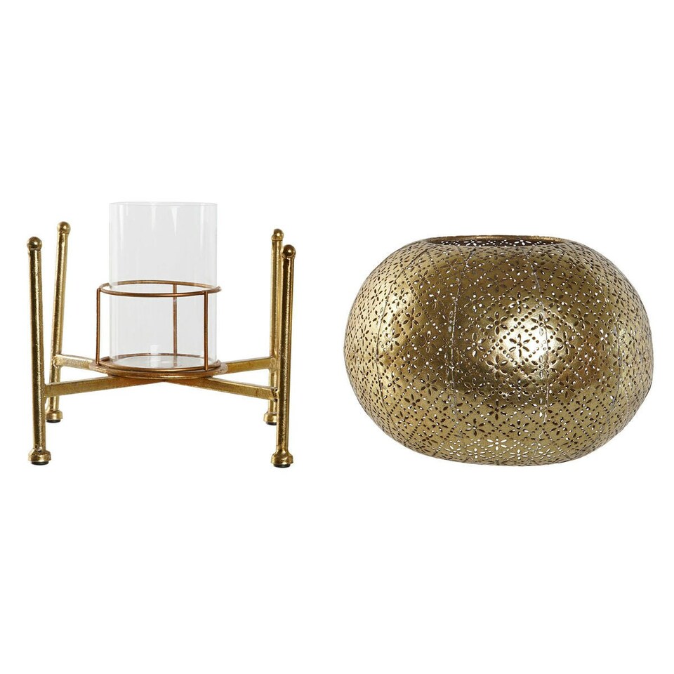 image 1 of Candleholder Home ESPRIT Golden Metal Crystal 24 x 24 x 20 cm N/A