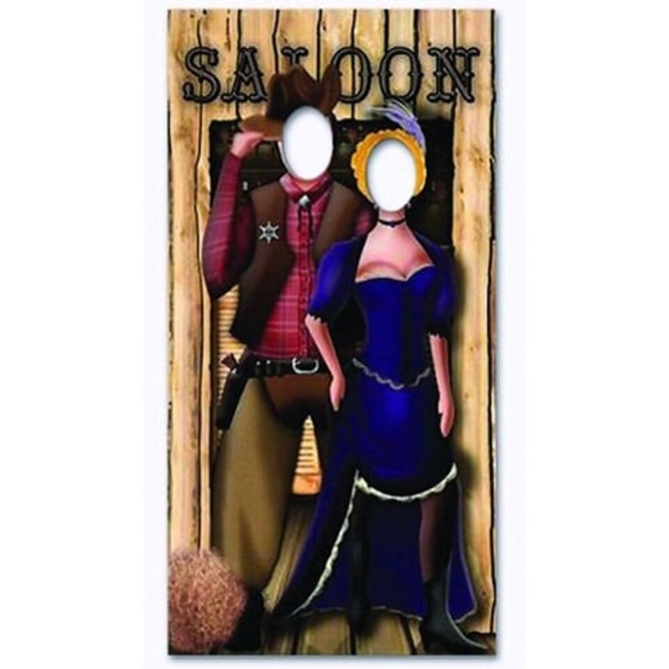 Western Saloon Couple Stand In Cardboard Cutout - 183cm