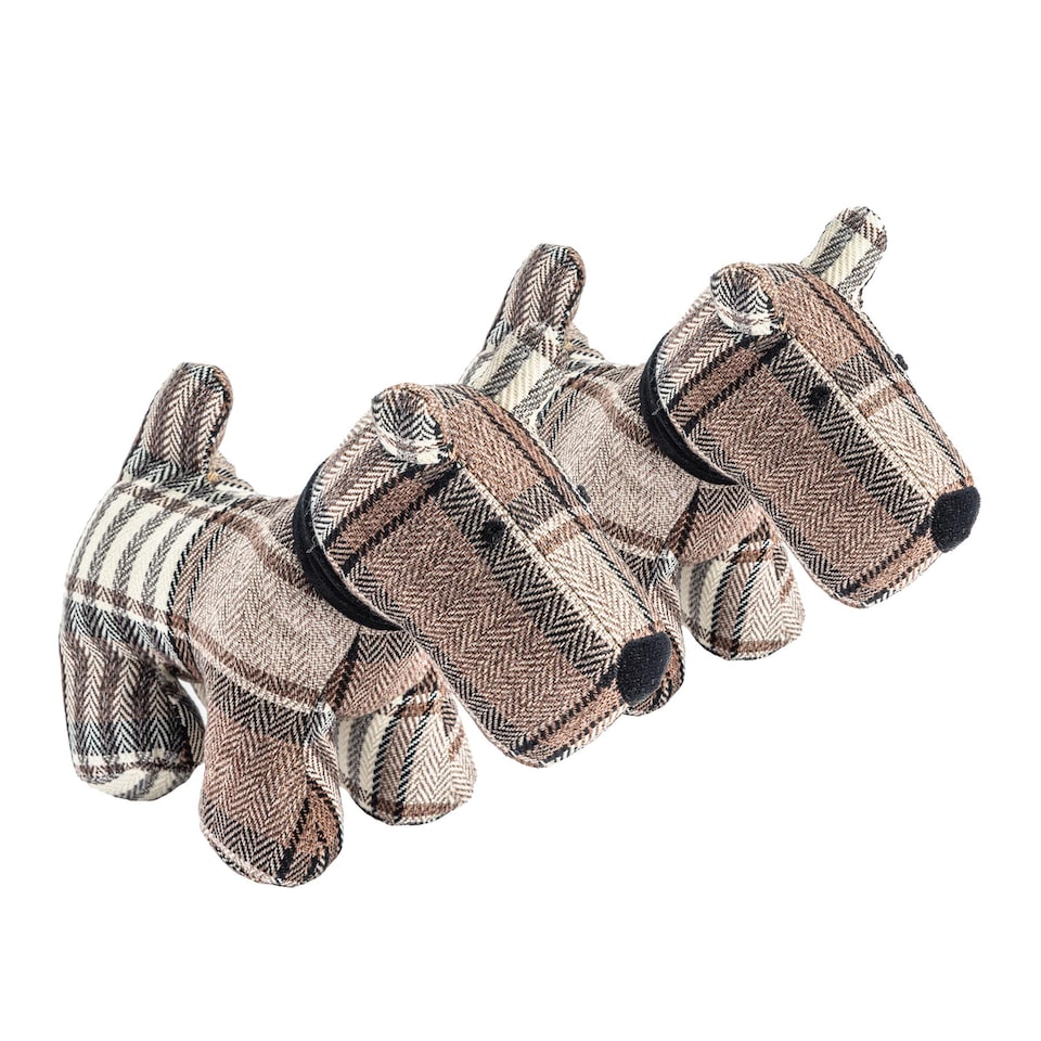 image 1 of Nicola Spring Bentley the Dog Door Stops - 30 x 24cm - Brown - Pack of 2