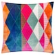 image 2 of Furn Metro Harlequin Velvet Cushion | Multi | Multicolour