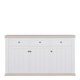 image 2 of Pontypool 3 Drawer & 3 Door Sideboard in White and Riva Oak