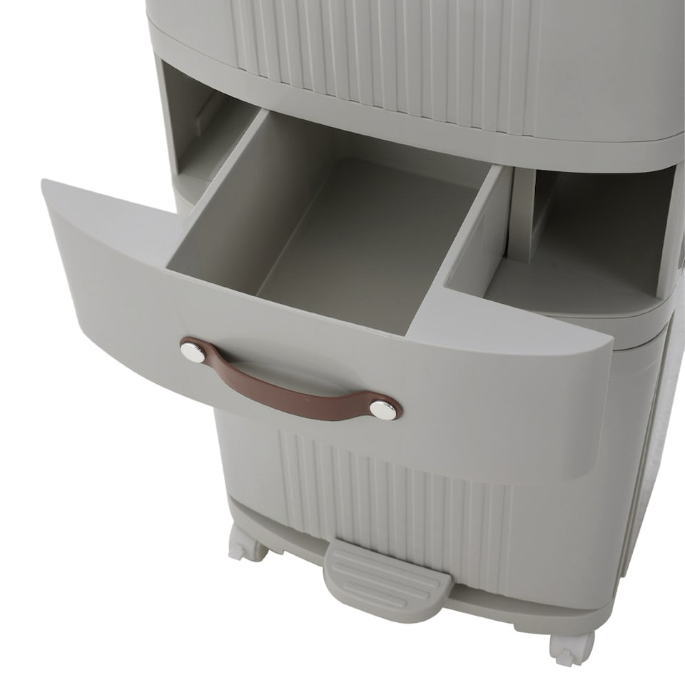 image 1 of Living and Home 45L 2-Tier Dry Wet Separation Trash Bin with with Inner Buckets | Grey