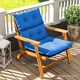 image 2 of Outsunny Adirondack Chair Cushion Rocking Chair Cushion w/ Ties Blue | Blue