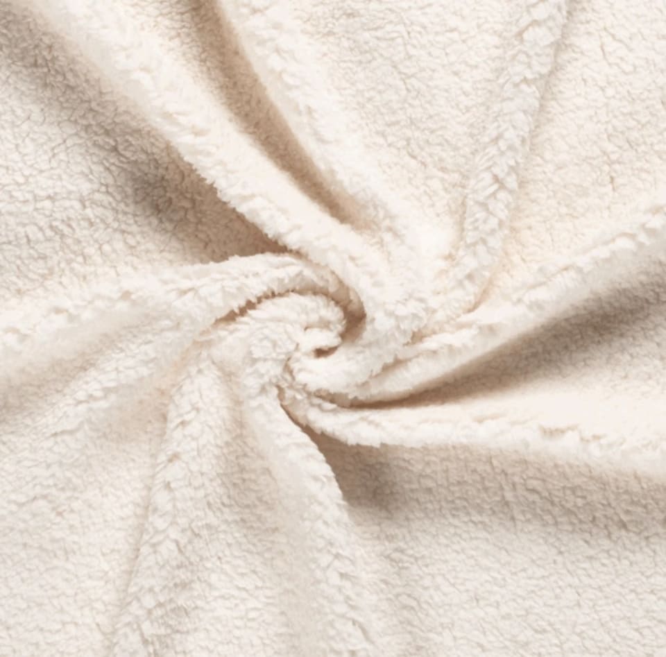 image 1 of Soft Cream Teddy 5 Panel Headboard | Cream | 4FT6 Double 20"inch Headboard