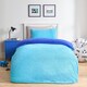 image 7 of OHS Luxury Teddy Fleece Reversible Duvet Cover and Pillowcase Bedding Set Multi | Red/Grey | Double