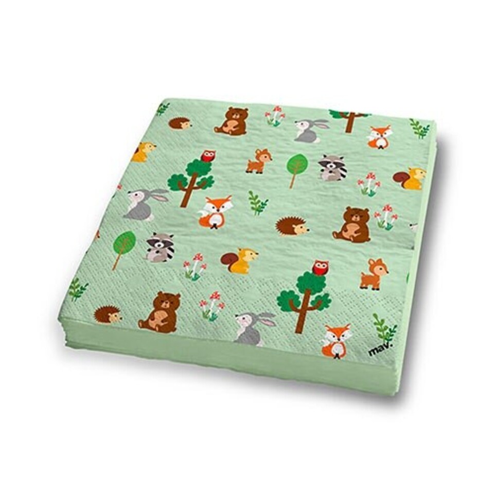 image 1 of Woodland Animals Luncheon Napkins 3 Ply 33cm - Pack of 20