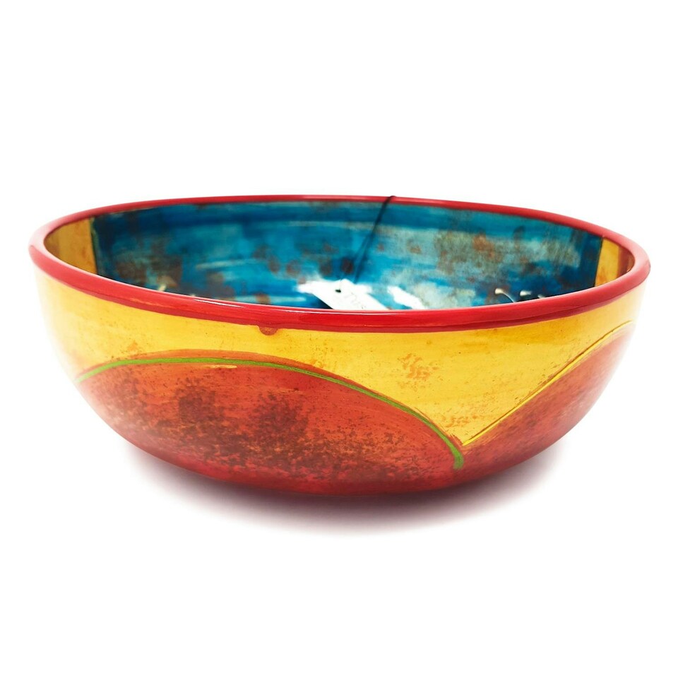 image 1 of Verano Spanish Ceramics Tuscany Village Large Fruit Bowl - 28cm Multi