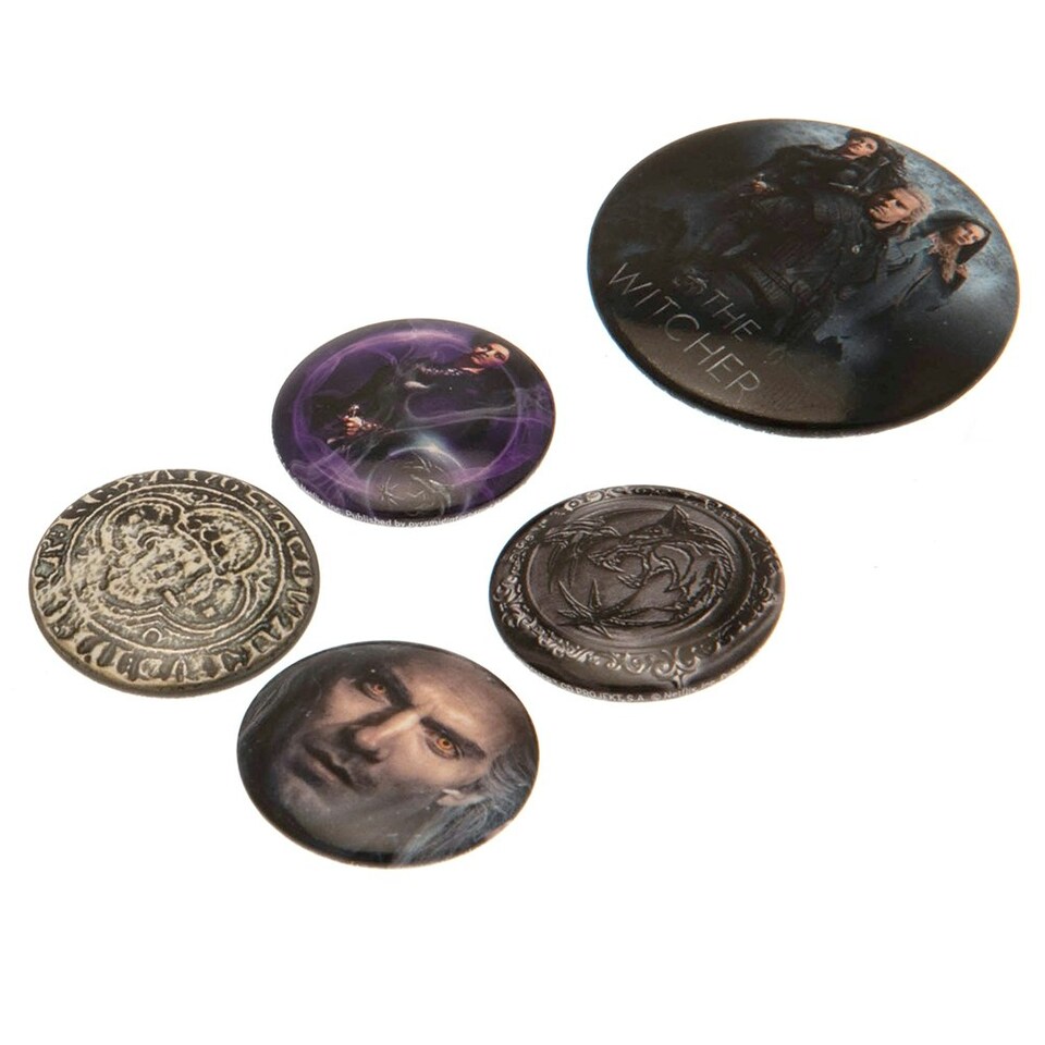 image 1 of The Witcher Button Badge Set - Multicoloured - One Size