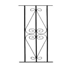 Ascot Decking Fence Panels (Pack of 2) - Solid Steel - FIts Gap of 280 mm x 770 mm High - Electro Galvanised/Black Powder Coated Black
