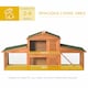 image 7 of PawHut Rabbit Hutch, Guinea Pig Hutch Outdoor Wooden House w/ Run, Green