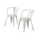 image 1 of Furniturebox 2x Colton 'Tolix' Style White Metal Dining Chairs with Arms
