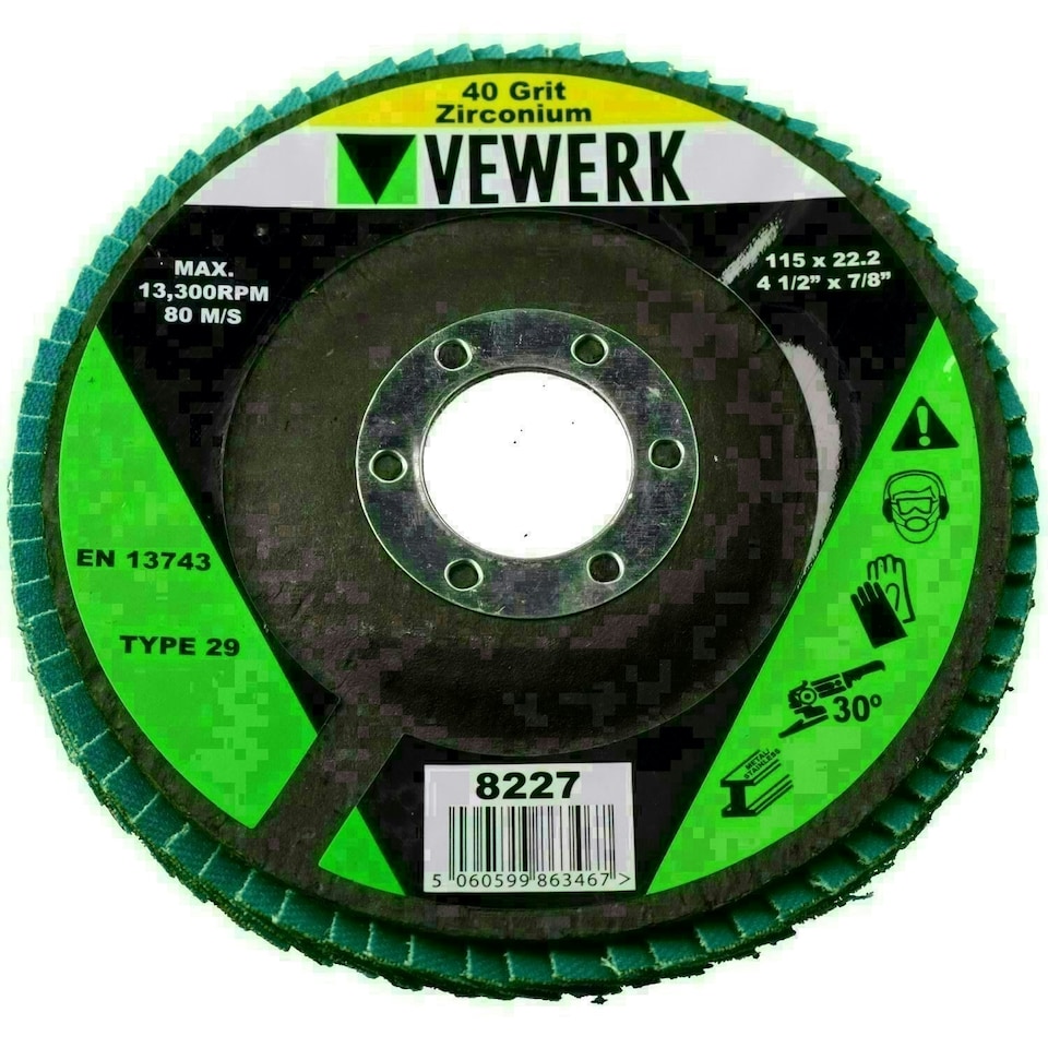 image 1 of 40 Grit Zirconium Flap Discs for Sanding Grinding Removal 4-1/2" Grinder 10pc