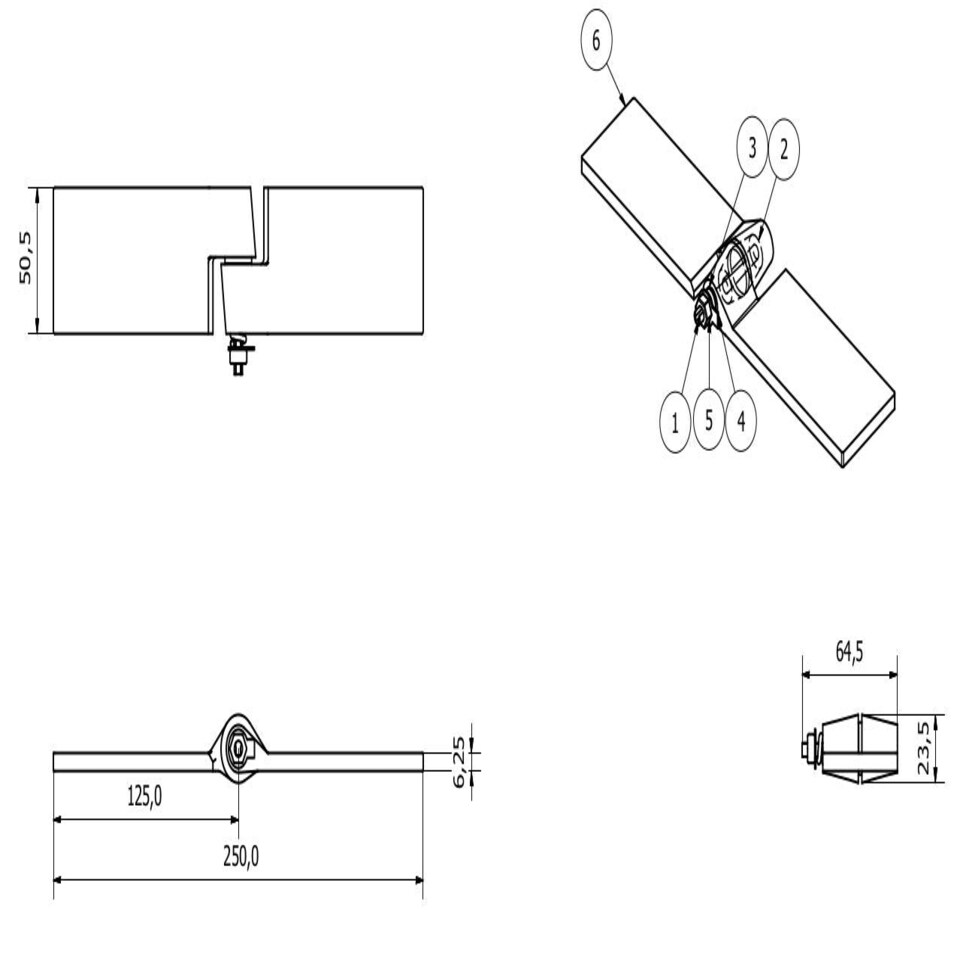 image 1 of Left & Right Self Aligning Steel Butt Hinge Weld-On Heavy Duty 50x250mm (Pair) Grey