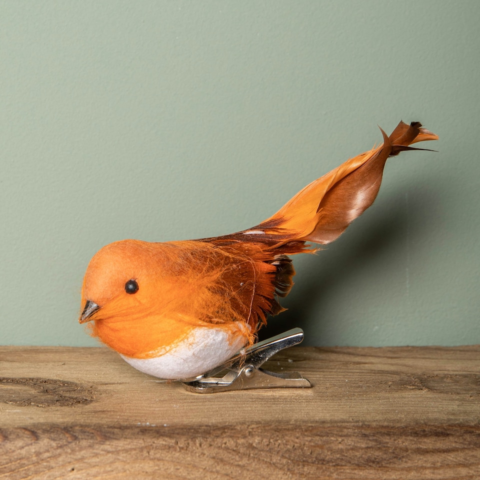 image 1 of 11cm Red Robin Christmas Clip on Decoration