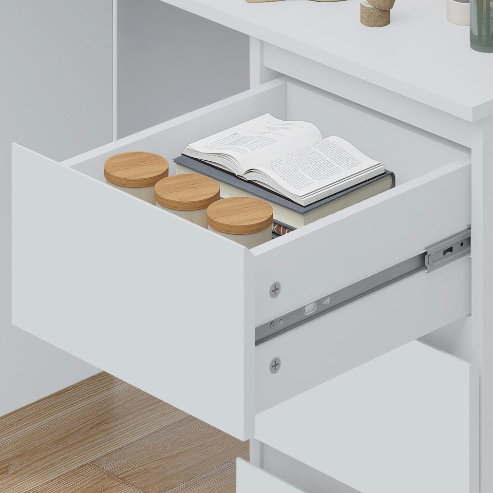 image 1 of FWStyle Stora 3 Drawer Dressing Table - Matt White White