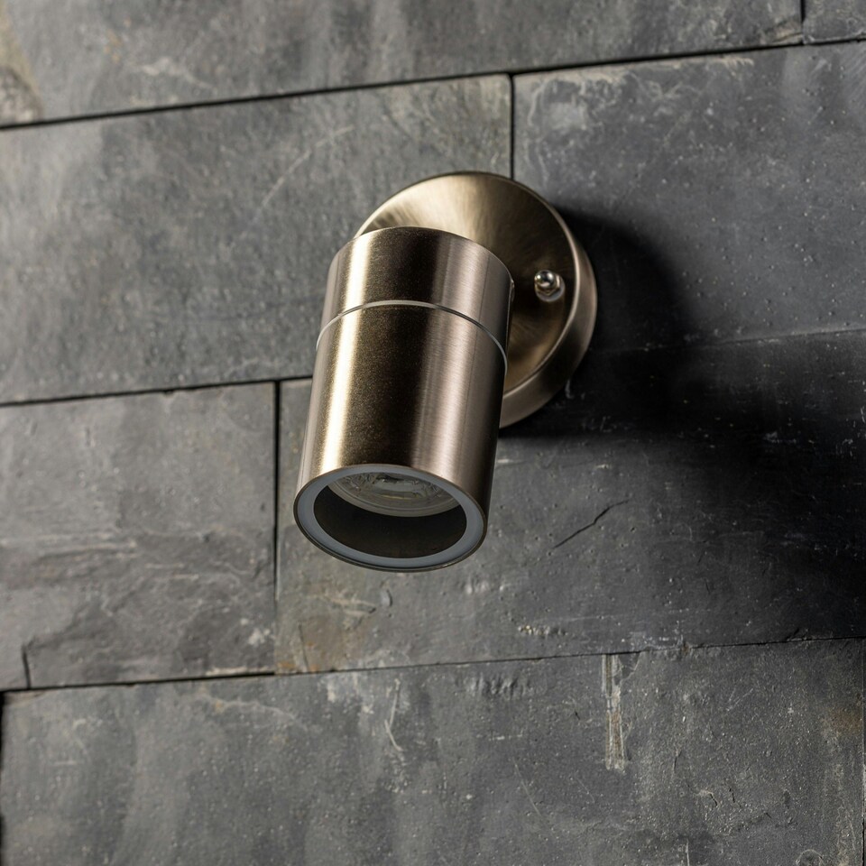 image 1 of CGC ALESHA Stainless Steel Adjustable Outdoor Wall Spotlight Silver