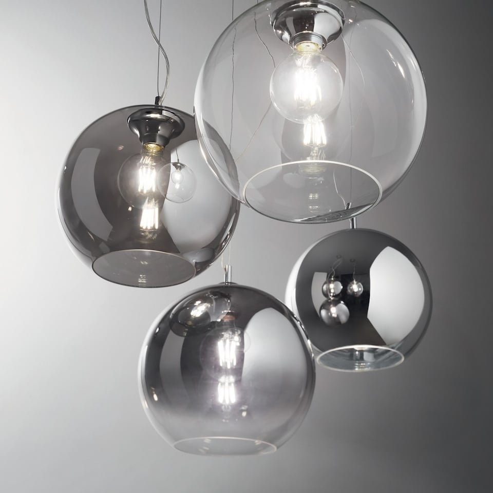 image 1 of Nemo Indoor Dome Ceiling Pendant Lamp 1 Light Chrome, E27