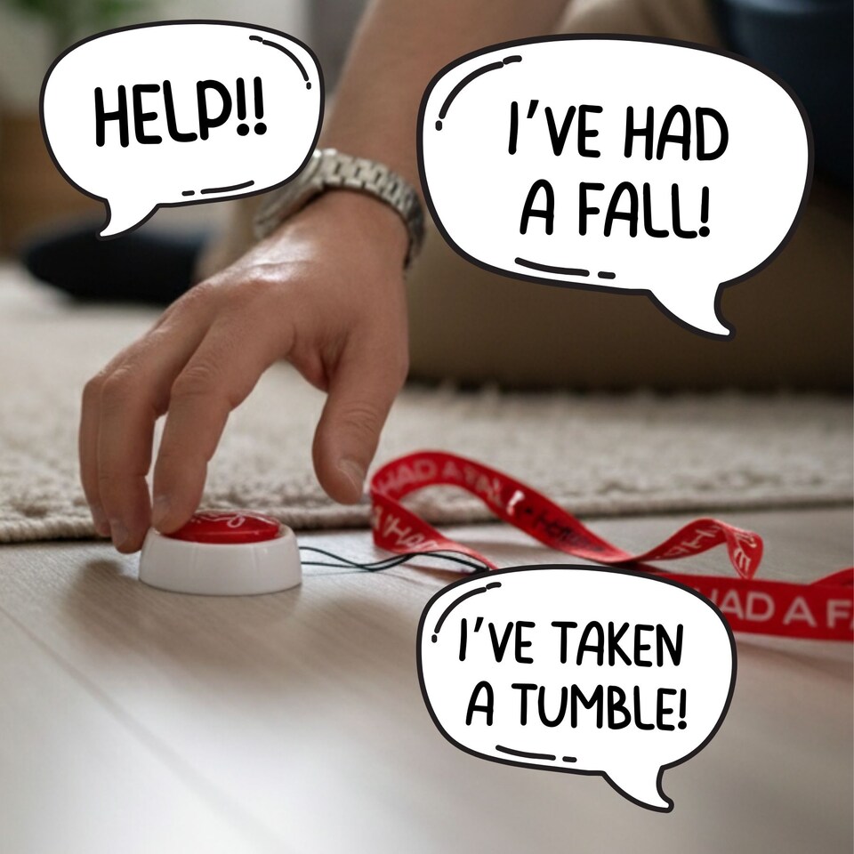 image 1 of Had a Fall Button - Joke Gift