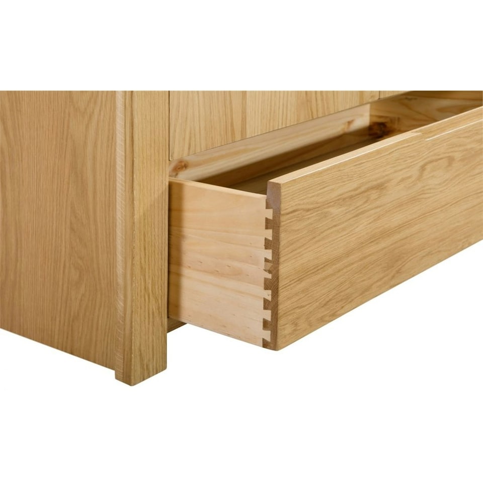 image 1 of Oak Curve 3 Drawer Chest