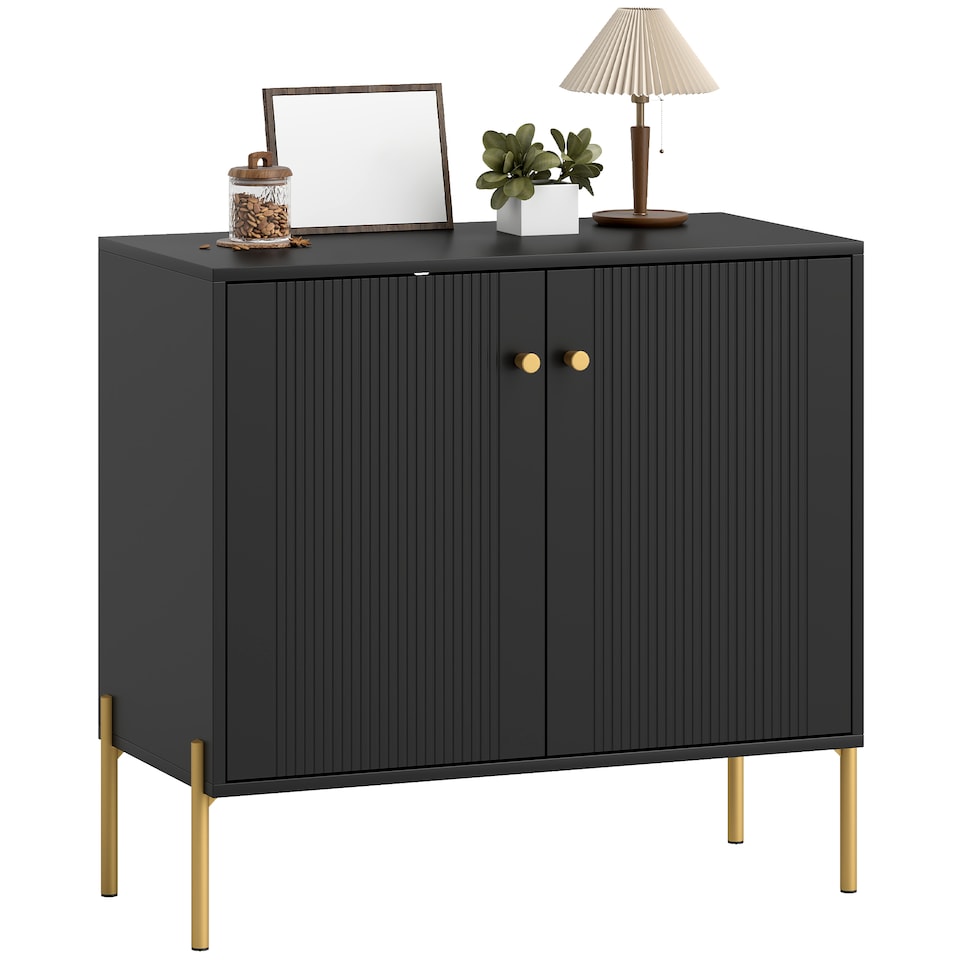 image 1 of HOMCOM Modern Sideboard Buffet Cabinet with Fluted Doors, Coffee Bar Cabinet