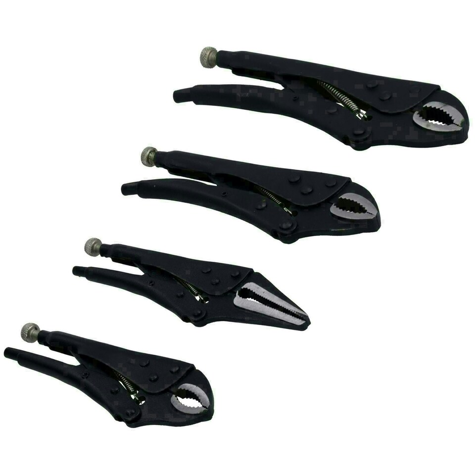 image 1 of 4pc Locking Grip Wrench Set Vice Locking Pliers Mole Grips Heavy Duty AT017