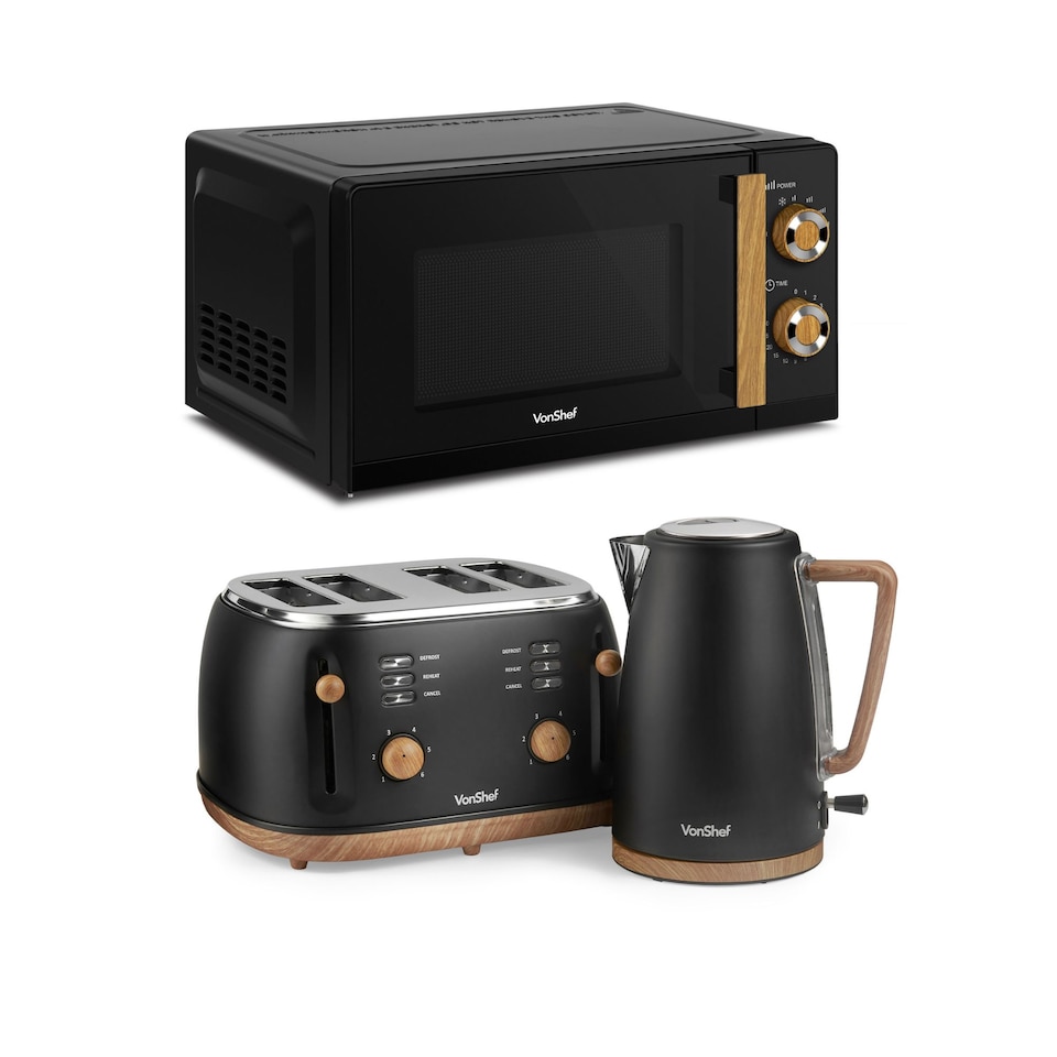 image 1 of VonShef Microwave Kettle and Toaster Set
