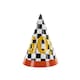 image 1 of Go! Checkered Flag Racing Party Hats 16cm - Pack of 6