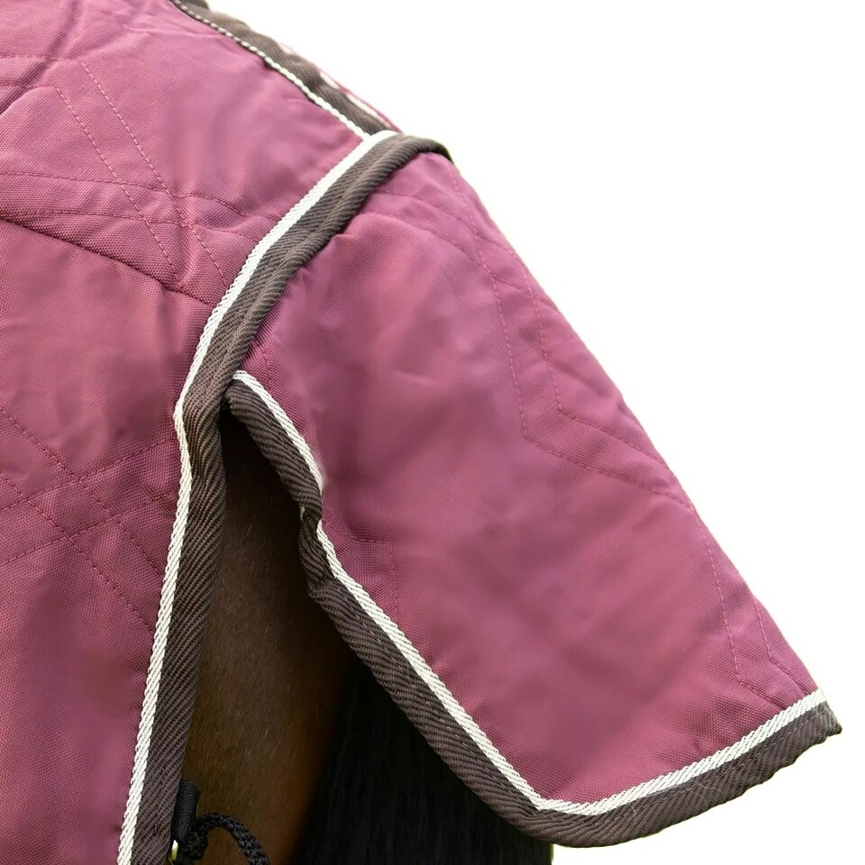 image 1 of StormX Empra Standard-Neck Horse Show Rug - Burgundy/Cream - 5´ 6"