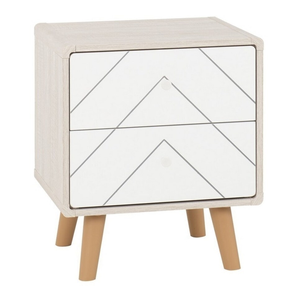image 1 of Dixie 2 Drawer Bedside - L39.5 x W48 x H56 cm - Dusty Grey/White
