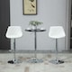image 2 of HOMCOM Round Height Adjustable Bar Table Counter Pub Desk Metal Base Black
