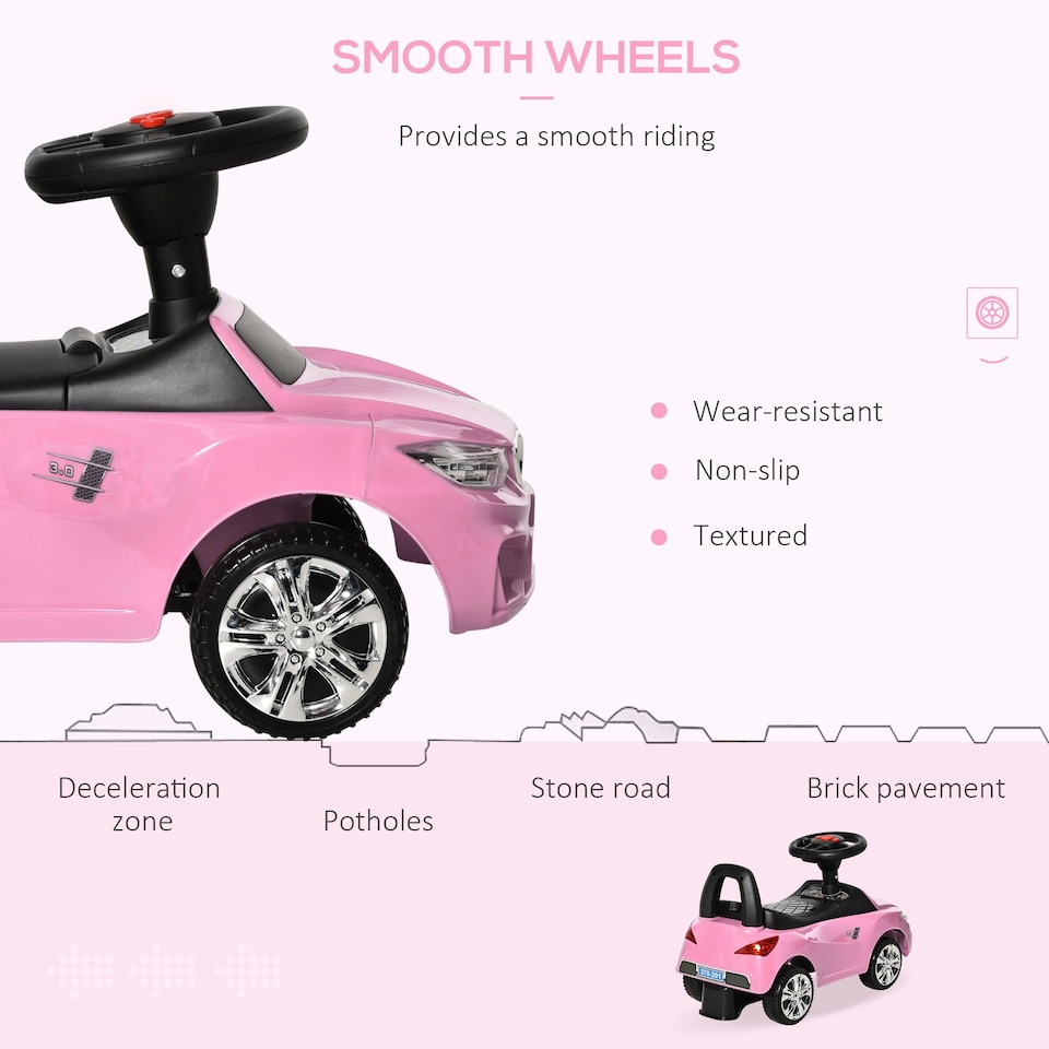 image 1 of HOMCOM Ride on Car Baby Toddler Walker Foot to Floor Sliding Car Slider Pink
