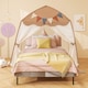 image 6 of COSTWAY Kids Play Tent Indoor & Outdoor Extra Large Playhouse Tent-Coffee